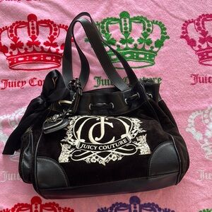 Juicy Couture Black Shoulder Bag with Bold Graphic Design
